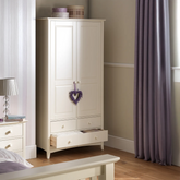 Kameo Stone White 2 Door Gents Wardrobe - Pendle Village Furniture